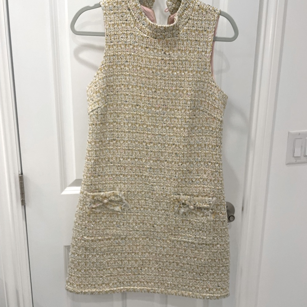Cream Tweed dress by Julie Brown